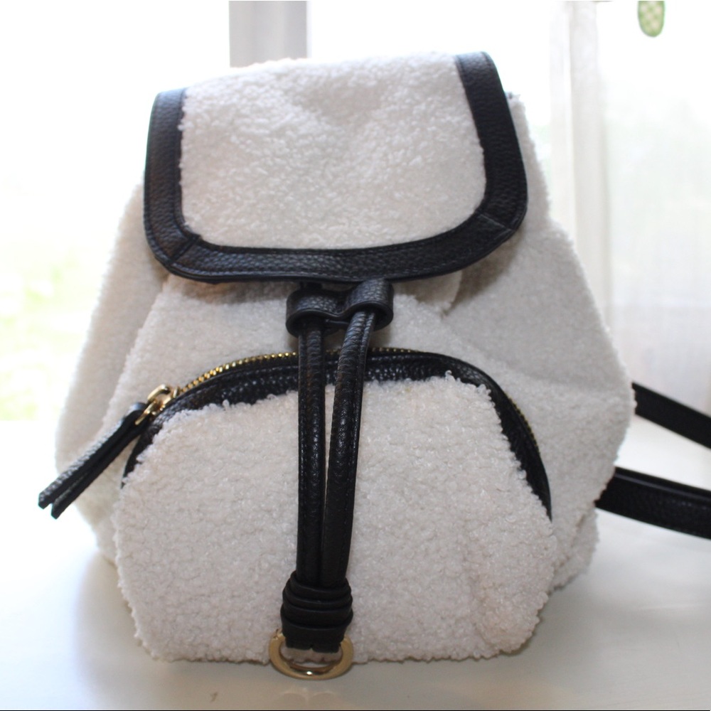 Sherpa Fur lined mini backpack
